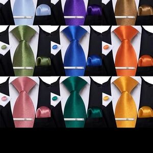 Elegant Silk Tie Set in Multiple Colors